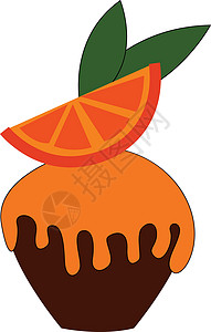 装上橙派矢量或彩色插图的杯饼背景图片