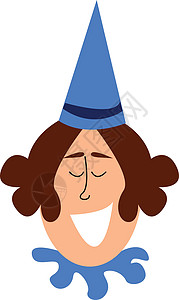 女士蓝色帽子一个微笑的女人矢量或彩色图案的剪贴画设计图片