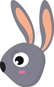 可爱的小兔子矢量或彩色光环脸的剪贴板背景图片