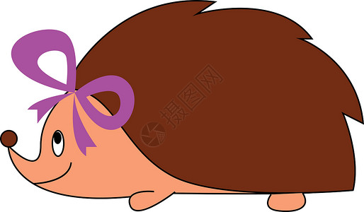 动物纹白色背面带紫色弓纹插图矢量的女童刺绣猪g设计图片
