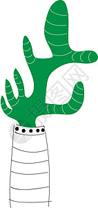 白色背景上花盆插图矢量中的绿色仙人掌背景图片