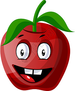吃光的红苹果白色背景上的疯狂红苹果插画矢量设计图片