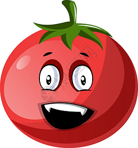 红番茄 白色面包上看起来非常快乐的插图矢量插画