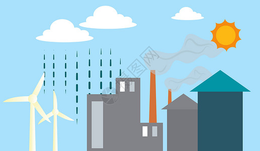 污染之源白色不同的可再生能源源插图矢量(以白为单位)设计图片