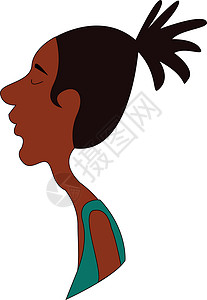 妇女素材黑白黑人妇女 矢量或颜色插图插画
