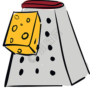 奶酪丝新建奶酪磨革器 矢量或颜色插图插画