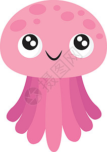 粉色斑点水母微笑的粉红水母/卡顿水母 病媒或c插画