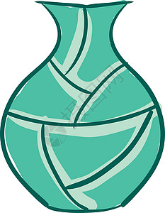 绿色花瓶矢量或彩色图案背景图片