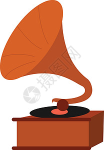 棕色唱片播放器的剪贴板 古代/立体录音机背景图片