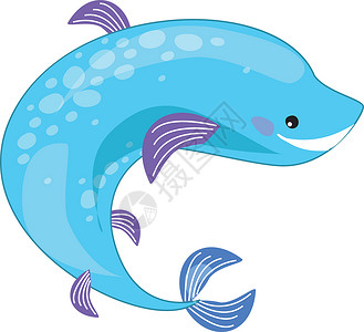 海豚尾巴鱼或彩色插图设计图片