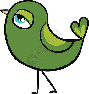 绿色鸟 矢量或颜色说明背景图片