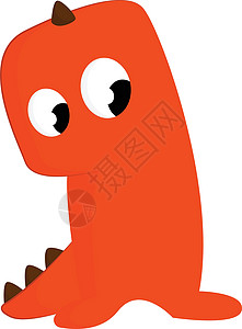 橙色怪物 矢量或颜色插图背景图片