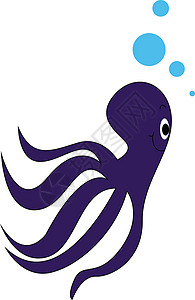 章鱼矢量或彩色插图背景图片