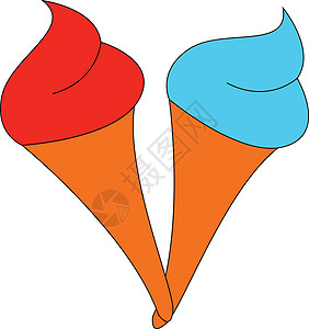 红冰淇淋 矢量或颜色说明背景图片