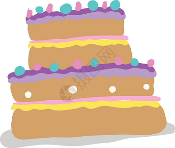 多色蛋糕矢量或彩色插图背景图片