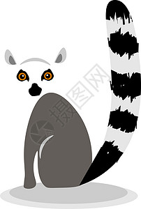 颈狐猴莱穆尔 向量或颜色说明插画