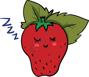 红色的水果睡着2草莓 矢量或彩色插图插画