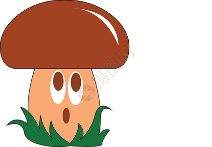 小蘑菇矢量图或彩色插图背景图片