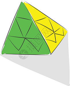 红字魔方金字塔矢量或彩色插图插画