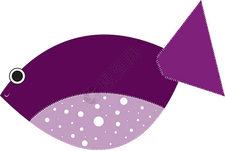 鱼 矢量或颜色说明插图蓝色游泳水族馆宠物绘画紫色尾巴背景图片