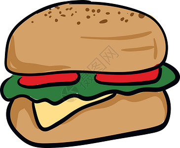 地窝堡奶酪汉堡 矢量或颜色插图的图像插画