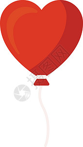 心气球 矢量或颜色图解红色插图飞行绘画浪漫空气橡皮快乐玩具背景图片