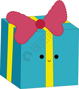 快乐的礼物盒 矢量或彩色插图背景图片