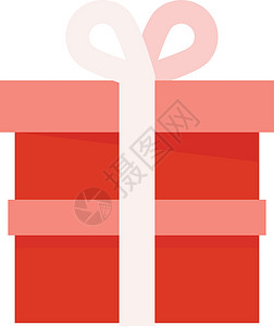 礼物盒矢量或彩色插图生日盒子惊喜手工白色问候语丝带展示绘画派对背景图片