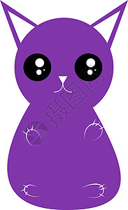 紫色猫矢量或彩色插图背景图片