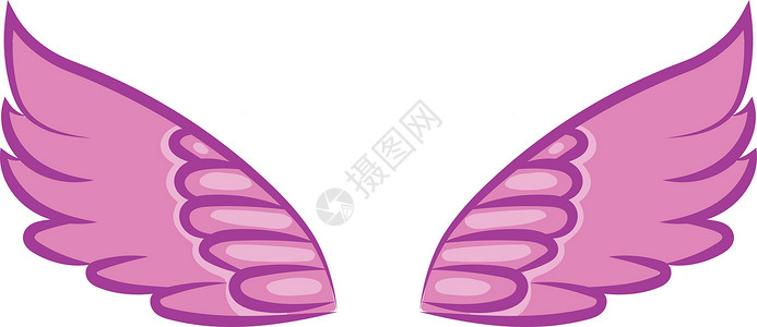 紫色翅膀 矢量或颜色插图的颜色说明背景图片