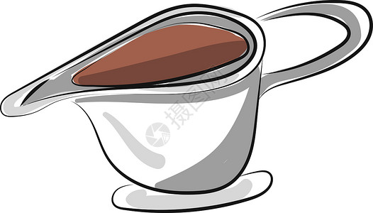 火锅蘸酱杯 矢量或彩色插图中的酱汁设计图片