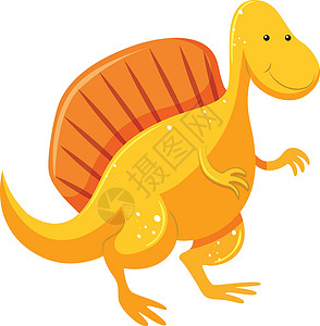 黄色恐龙和橙色或颜色点检背景图片