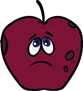 悲伤的苹果矢量或彩色插图背景图片