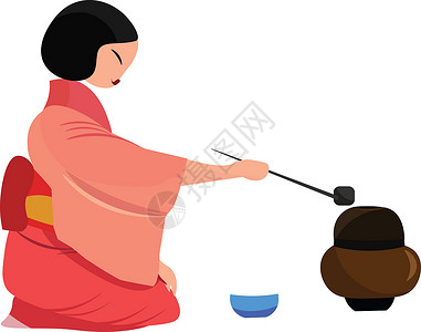 日本茶茶叶仪式 向量或颜色插图设计图片