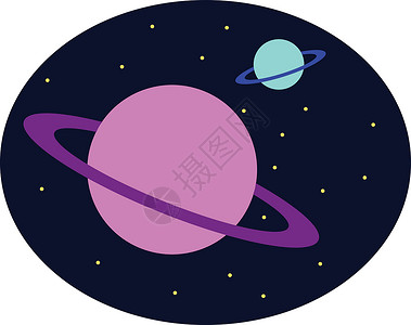 行星 向量或颜色说明粉色星系插图宇宙蓝色黄色戒指绘画星星背景图片