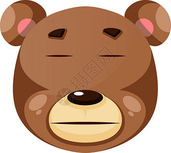 动物背熊感到失望 插图 白背的矢量棕色符号孩子手势动物园情感表情玩具压力动物设计图片