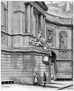 格勒内尔路的喷泉 古代雕刻高清图片