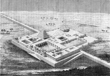 金字塔型示意图萨尔贡宫(萨尔马纳扎尔二世)霍萨巴德 古迹背景