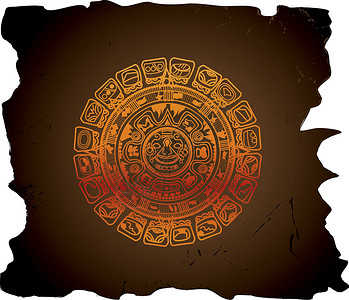 伊维拉半岛玛雅日历 插图时间面具情调艺术品异国传统绘画装饰品古物文化插画