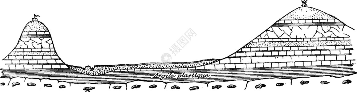 恩纳代尔谷穿过塞纳河谷 展示了安排的图样插画