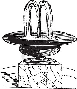 贝塞斯达喷泉在庞贝发现的阿拉伯石 古代雕刻插画