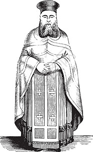 主教牧师教会服装希腊复古雕刻插画