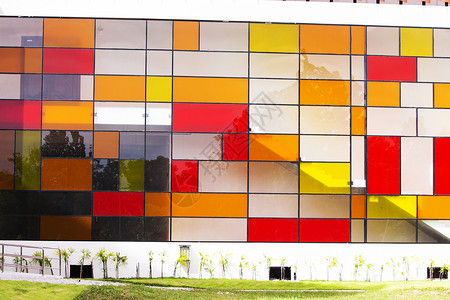 具有光滑塑料面板的抽象建筑背景结构背景建筑学背景图片
