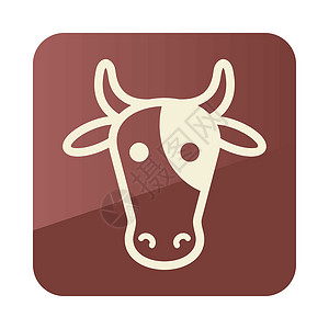 牛矢量图标 动物头牛肉牛奶哺乳动物农场插图水牛奶制品喇叭农业家畜背景图片