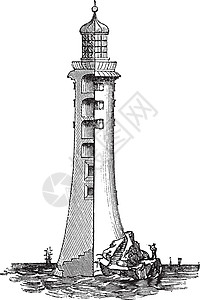 十二使徒岩英国英格兰 联合王国 古典雕刻灯塔蚀刻插图旅行地标麻岩旅游建筑学古董边形插画