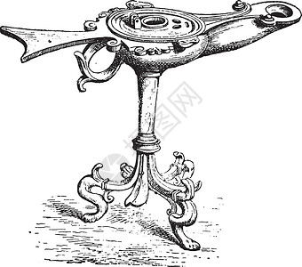 家具雕刻罗马灯复古雕刻插画