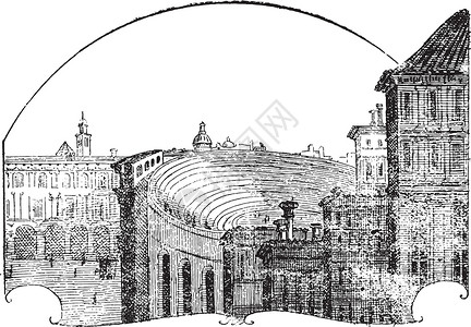 维罗纳修道院 古代雕刻插画