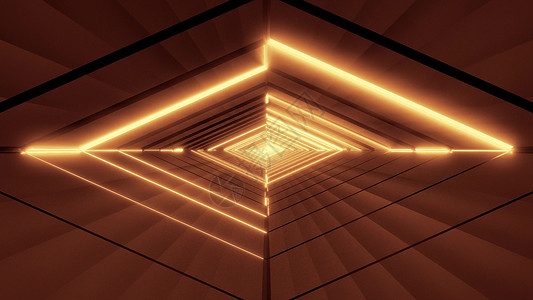 金色四角铁丝网设计 3d 翻滚背景壁纸运动渲染隧道辉光金子艺术插图墙纸眼睛背景图片