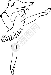 穿裙子鸟Ballerina画 插图 白底的矢量设计图片