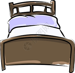 睡床绘画 插图 白背景的矢量插画